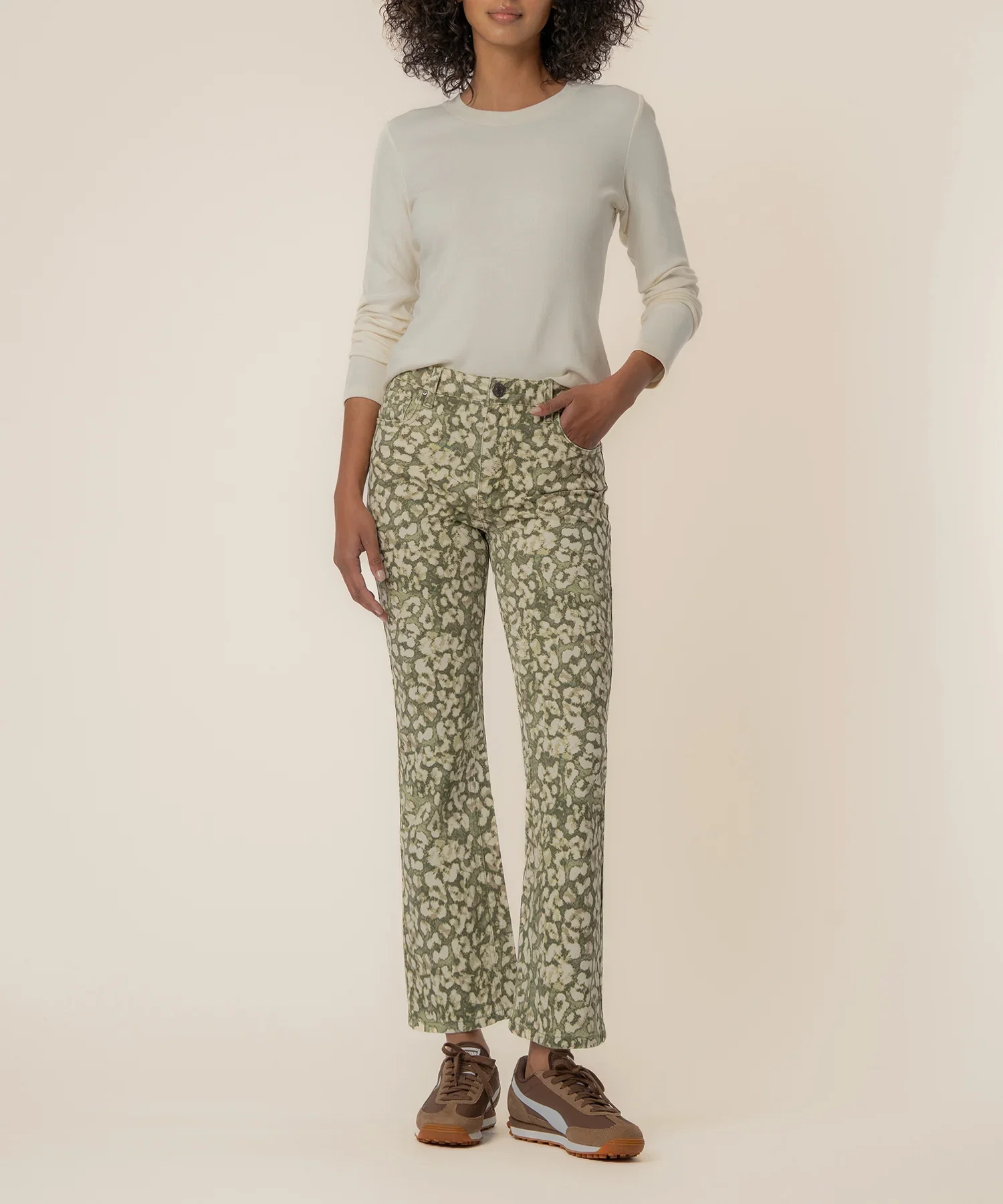 Image of Kelsey High Rise Ankle Flare, Exclusive in Dark Olive