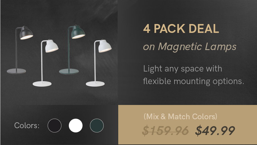 4 pack deal on Magnetic Lamps | On sale now for $49.99