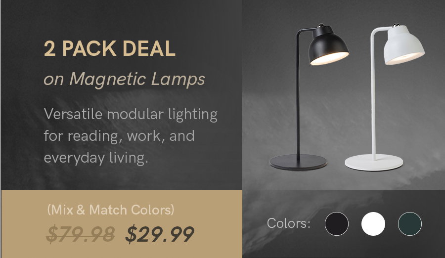 2 pack deal on Magnetic Lamps | On sale now for $29.99