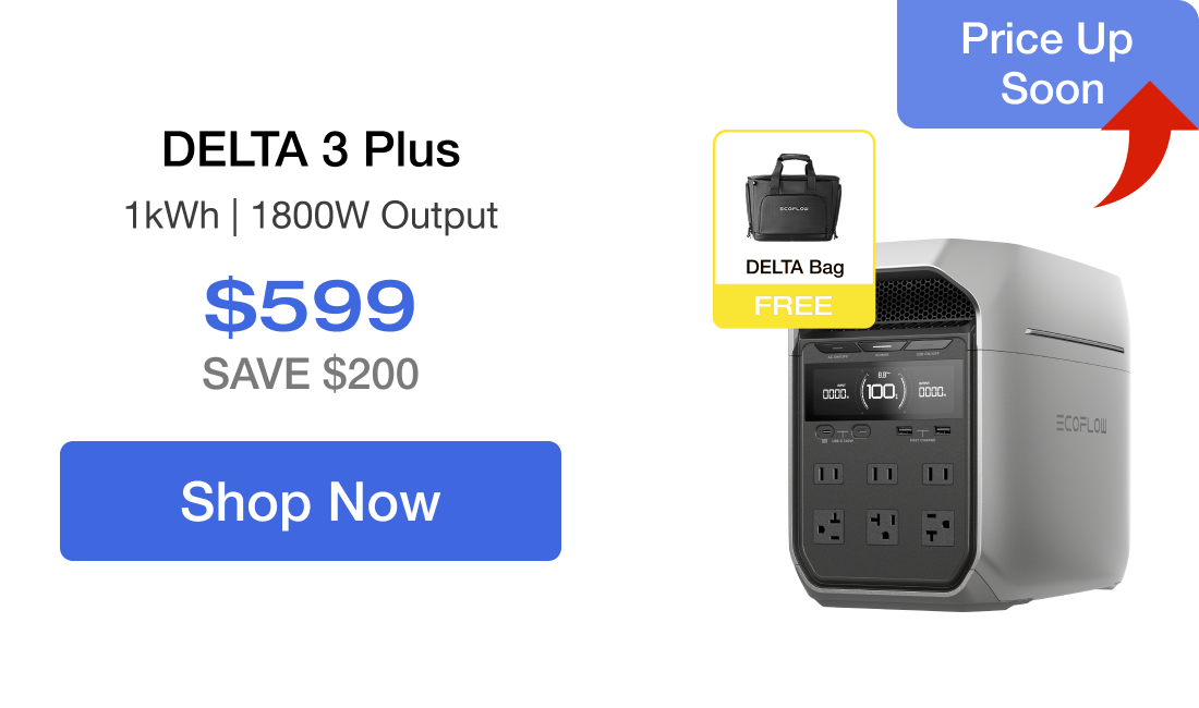 DELTA 3 Plus 1kWh | 1800W Output $599 SAVE $200