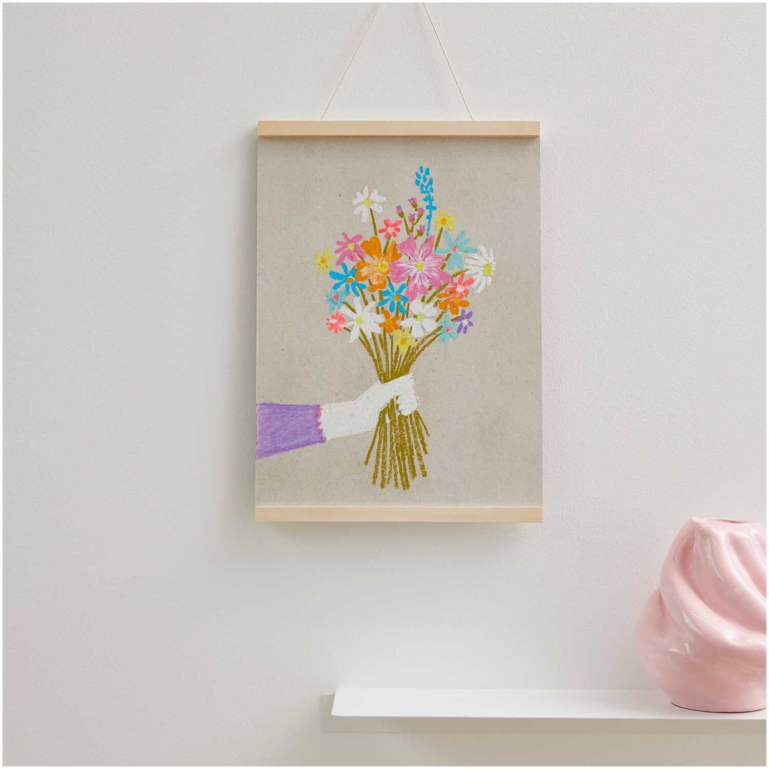 Kostenlosen Anleitung für Blumenbild mit Ölpastellkreide