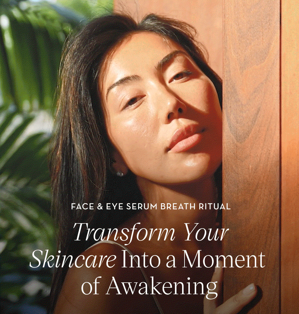 Face & Eye Serum Breath Ritual. Transform Your Skincare Into a Moment of Awakening.