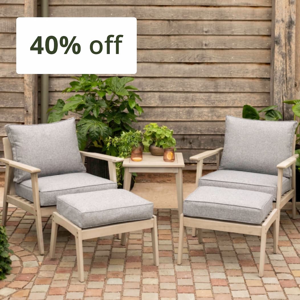 Greywashed chair and footstool set