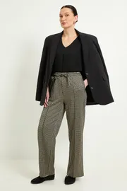 Dogtooth Ponte Drawstring Trouser