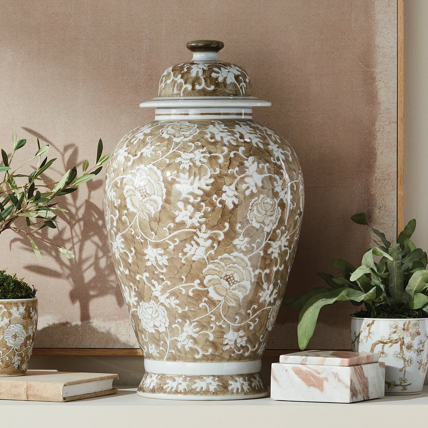 Image of Province Lotus Lidded Ginger Jar