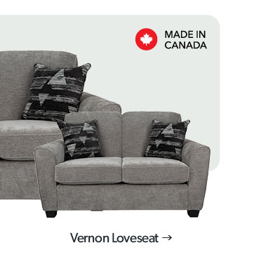 25 percent off. Featured Vernon Loveseat. Made in Canada. Click to shop