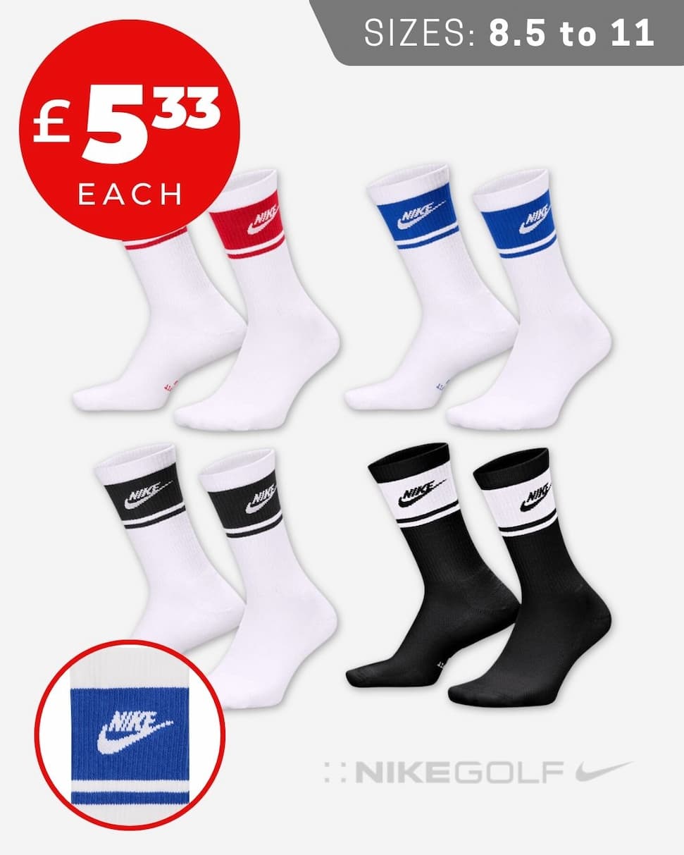 Nike Mens Everyday Elevated Dri-FIT Cushion Cotton 3 Pack Crew Socks
