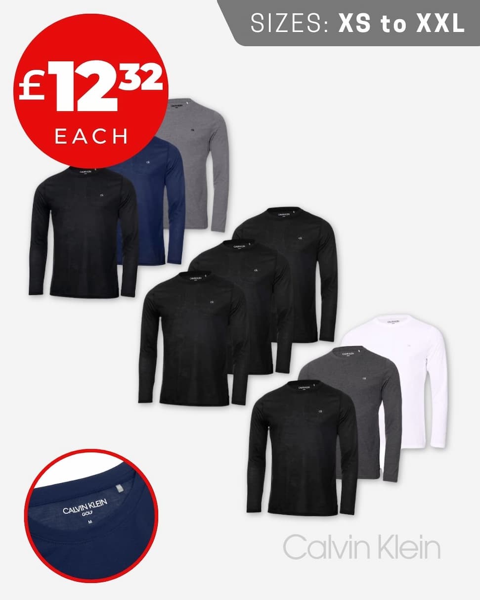 Calvin Klein Mens 2026 Long Sleeve 3 Pack Breathable Wicking T-Shirt