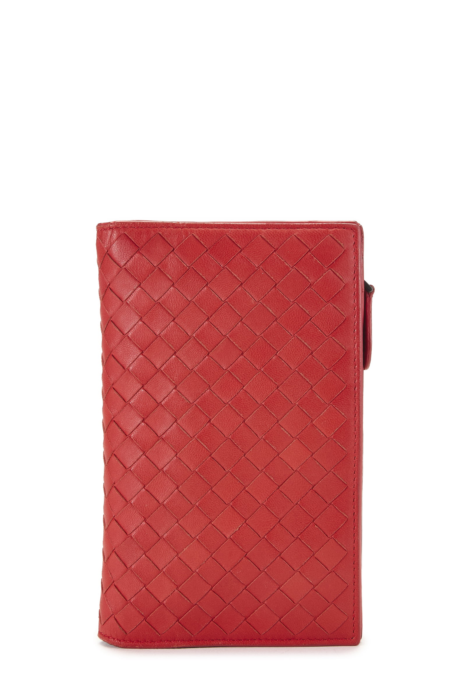 Red Intrecciato Compact Wallet