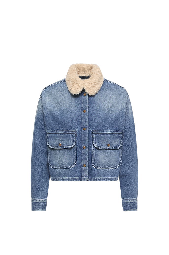Teddy Trim Denim Shirt