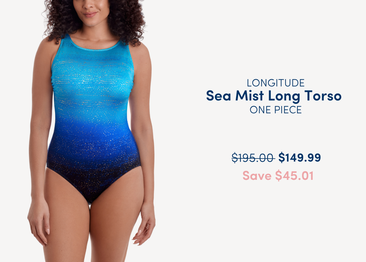 Sea Mist High Neck Long Torso One Piece Swimsuit