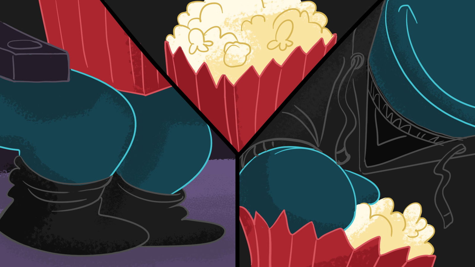 [IMAGE TBC — replace assetId once outside artist delivers RGB version] Toestie, the Heat Holders® mascot, at a movie theater staying warm