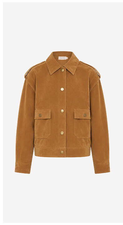 Relaxed Fit Faux Suede Jacket