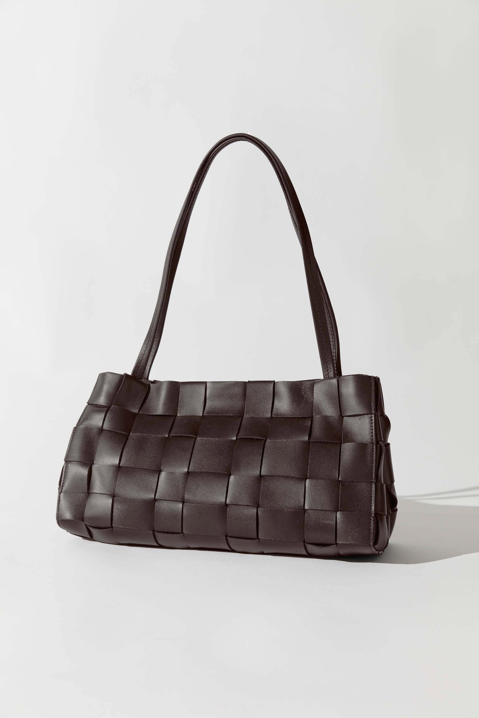 Image of Slim Woven Tote - Chocolate