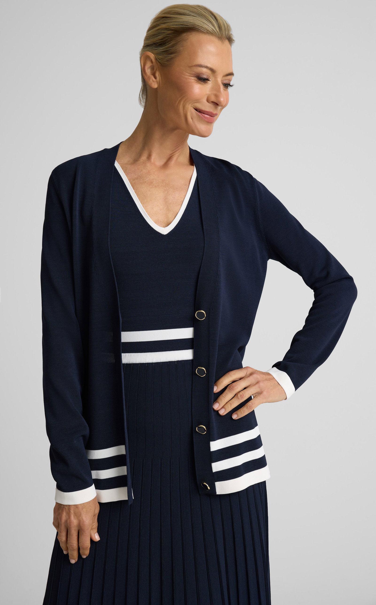 Image of Meredith Cardigan In Riviera Crepe Knit