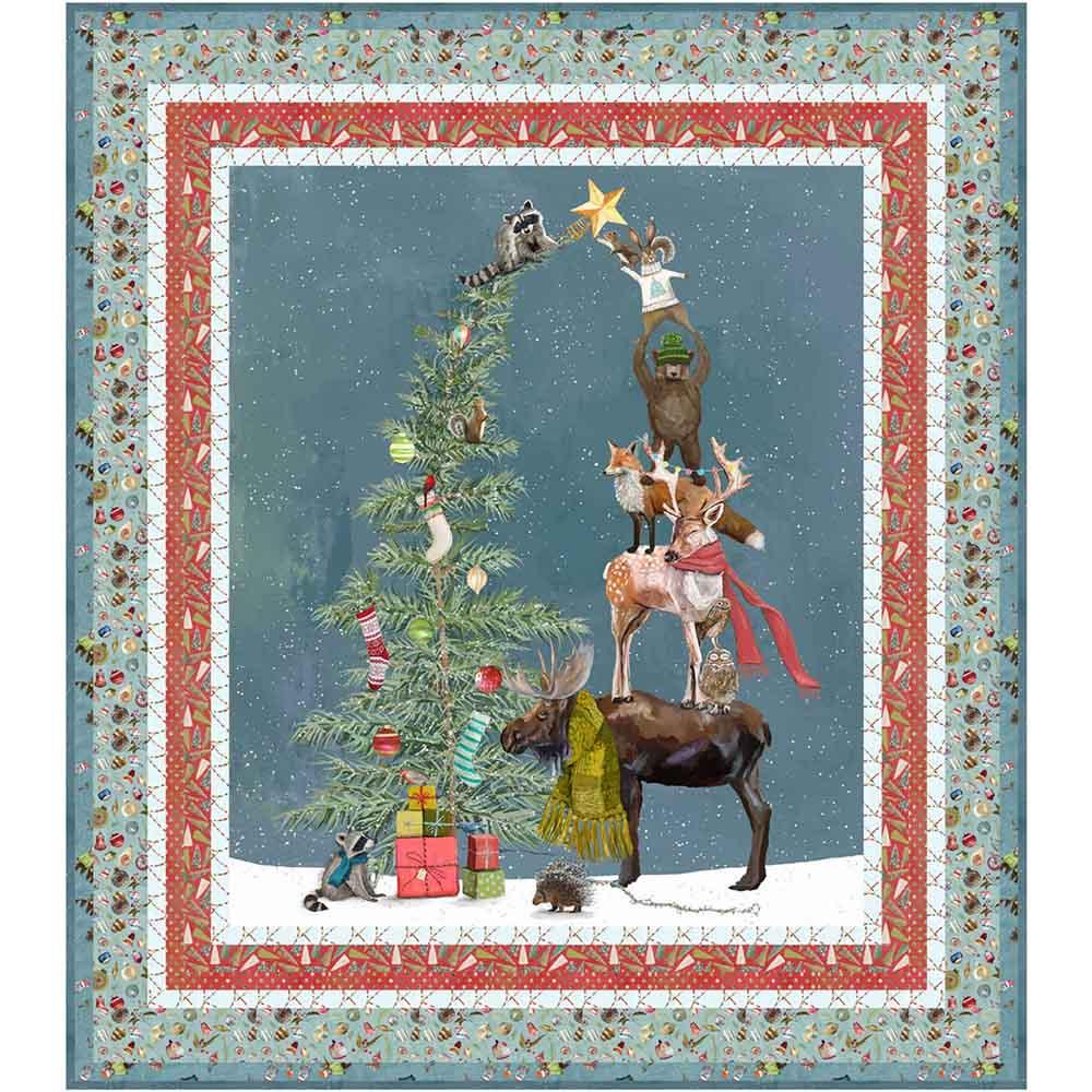 Image of Teamwork Wall Hanging - Denise Russell - Holly Woods by Cathy Walters - Studio E Fabrics - Quilt Kit