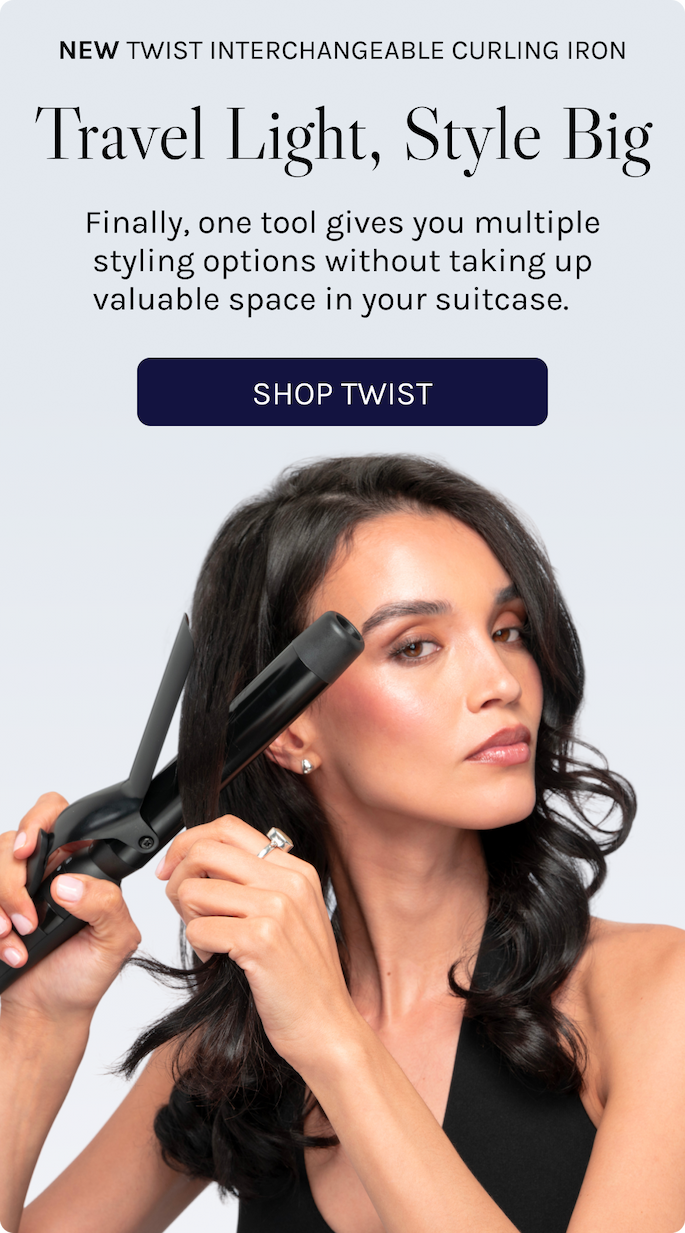 Travel Light, Style Big - finally one tool that gives you multiple styling options without taking up valuable space in your suitcase.  Shop Twist