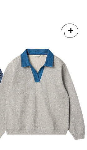 Shop Danni Denim Collar Sweat