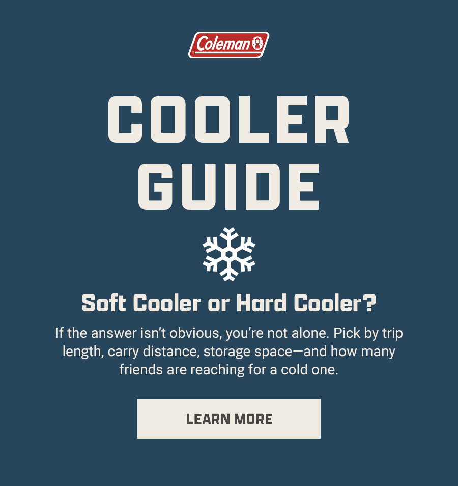 Cooler Guide - Soft Cooler or Hard Cooler? If the answer isn't obvious, you're not alone. Pick by trip length, carry distance, storage space and how many friends are reaching for a cold one. Learn More