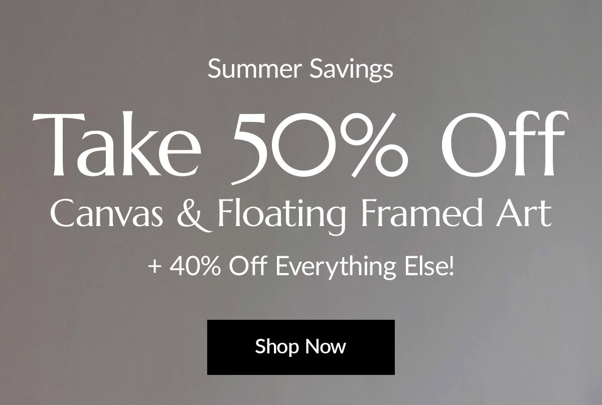 Summer Savings: 50% off canvas & floating framed art