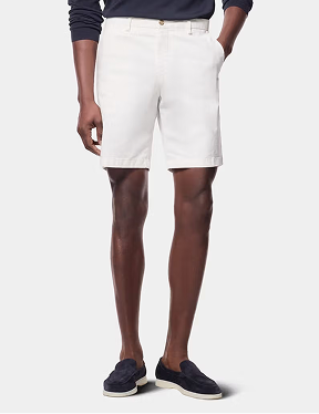 White Garment Dyed Chino Shorts