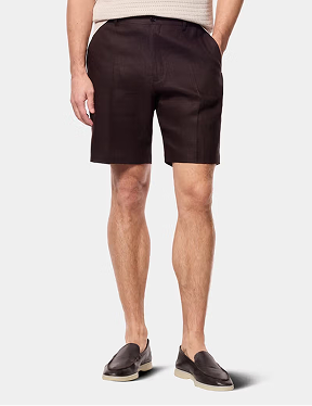 Chocolate Brown Linen Shorts