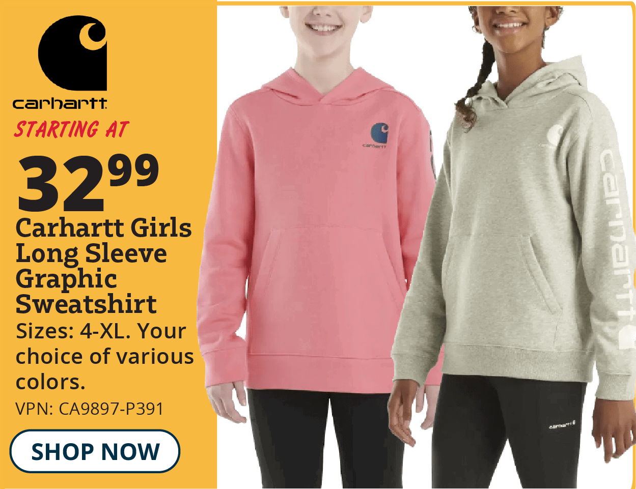 CARHARTT GIRLS SWEATSHIRTS