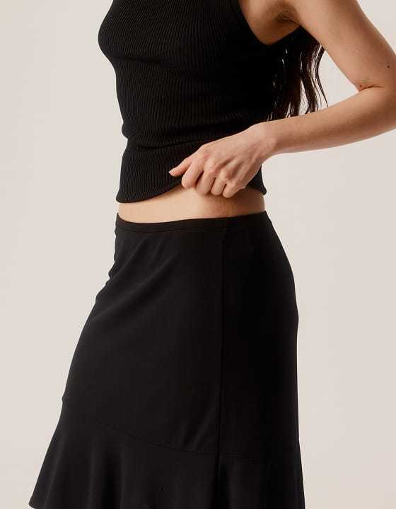 Shop skirts - black ribbed top and skirt