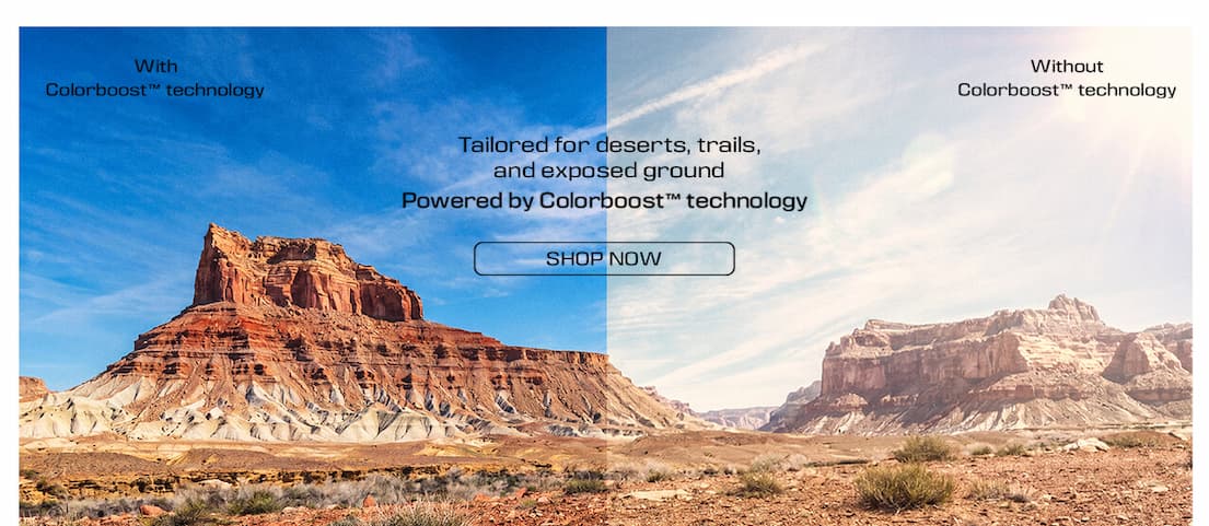See every terrain detail more clearly with Terra's Colorboost™ contrast technology.