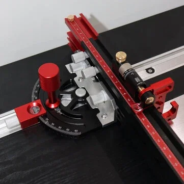 ENJOYWOOD Table Saw Router Table Miter Gauge with Extendable Fence, Adjustable Angles, and Micro-Adjustable Flip Stop for Accurate Woodworking Cuts