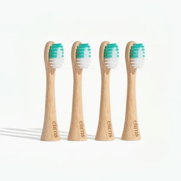 Bamboo Electric Toothbrush Replacement Heads (4-Pack, Aqua) – Compatible with Sonicare