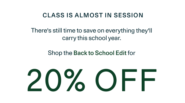 Shop the Back to School Sale - 20% Off with code SCHOOL20