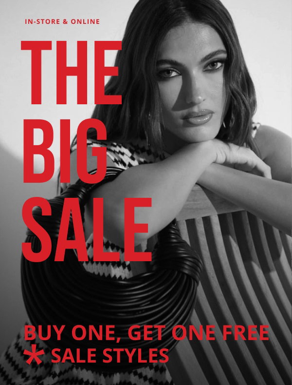 THE BIG SALE. IN-STORE & ONLINE. BUY ONE, GET ONE FREE. SALE STYLES. CODE:FREE. SHOP NOW