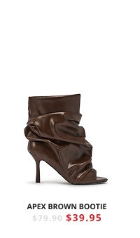AZALEA WANG APEX BROWN SLOUCHY OPEN TOE BOOTIE