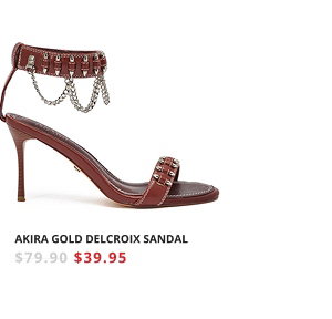 AKIRA GOLD DELCROIX BROWN STILETTO SANDAL
