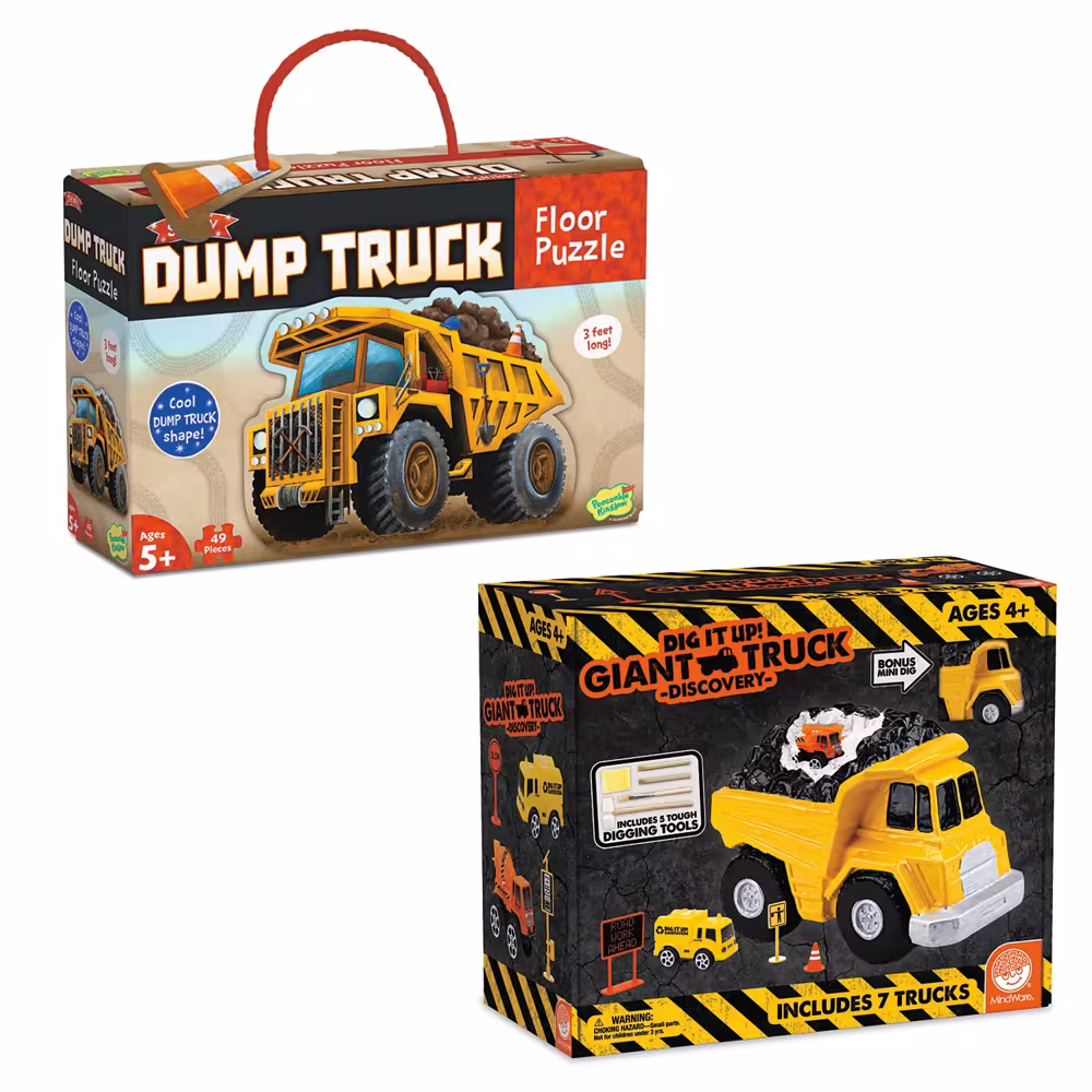 Dump Truck Floor Puzzle & Dig it Up! Discovery with FREE Gift