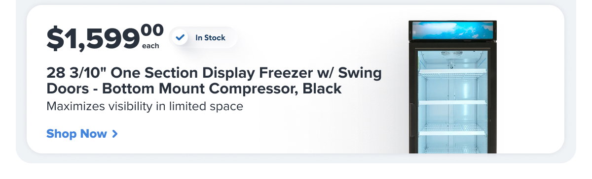 MoTak 28 3/10" One Section Display Freezer w/ Swing Doors
