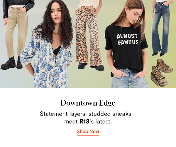 Downtown Edge: Statement layers, studded senaks - meet R13's latest.