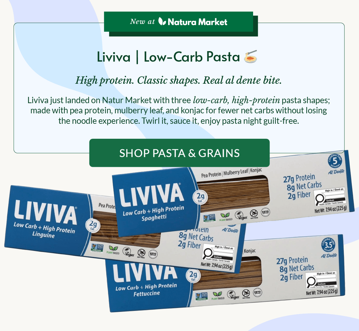 PRODUCT BANNER / Livia High Protein Pasta / New Launch