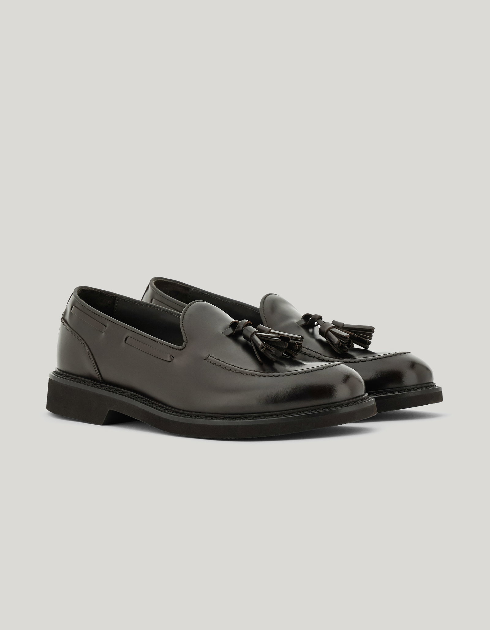 Dark brown leather loafers_611241-RA01347-510