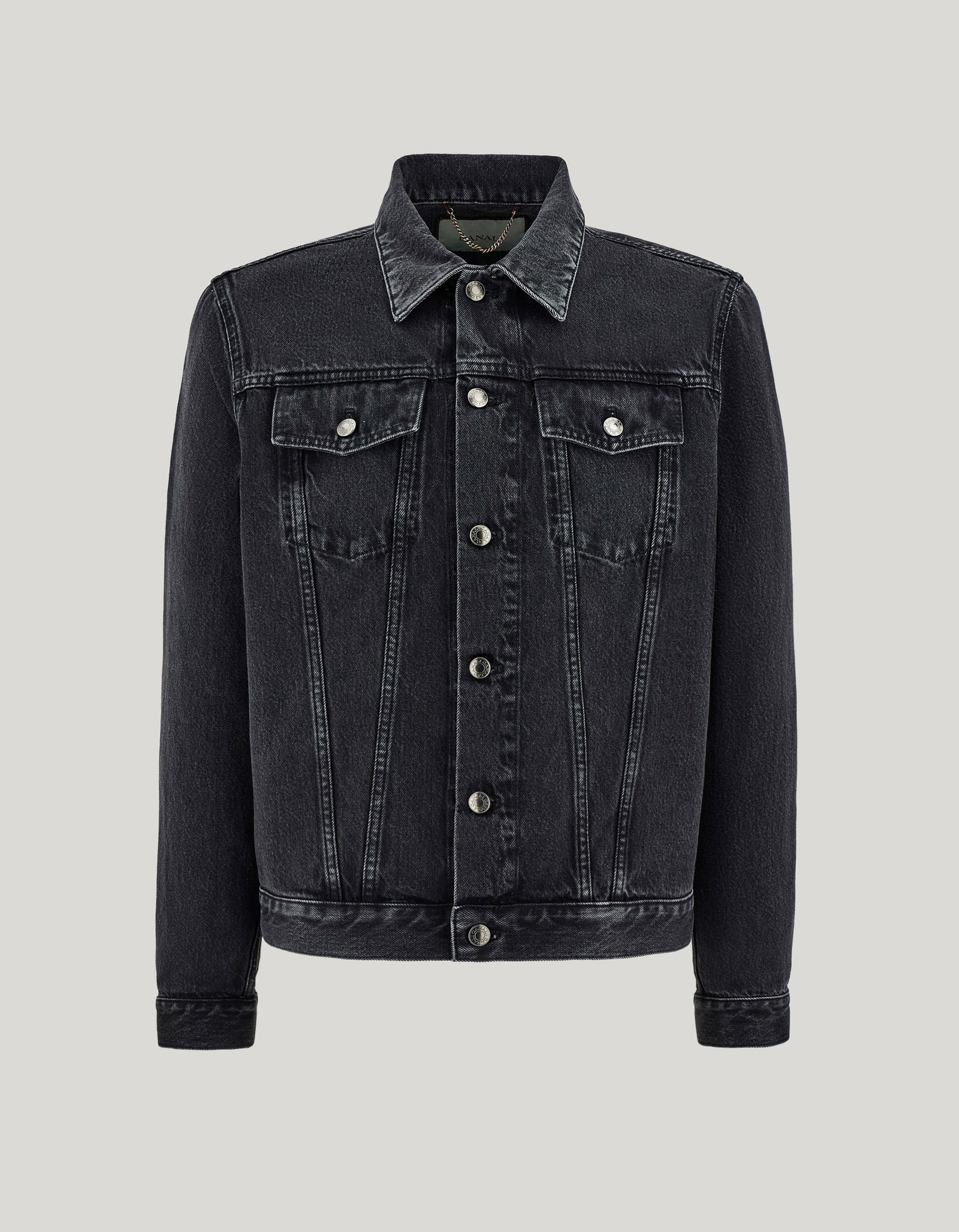 Men’s luxury black cotton denim jacket_O41129-PD01663-111