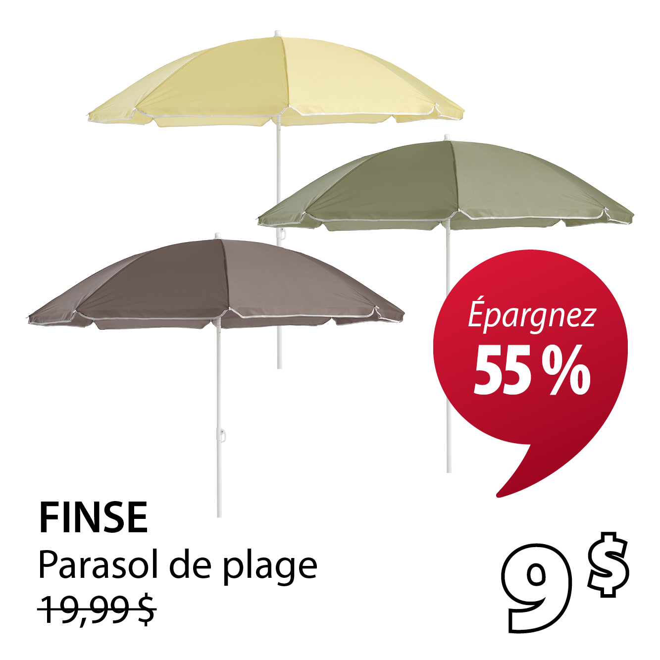 FINSE Beach umbrella | Save 55%