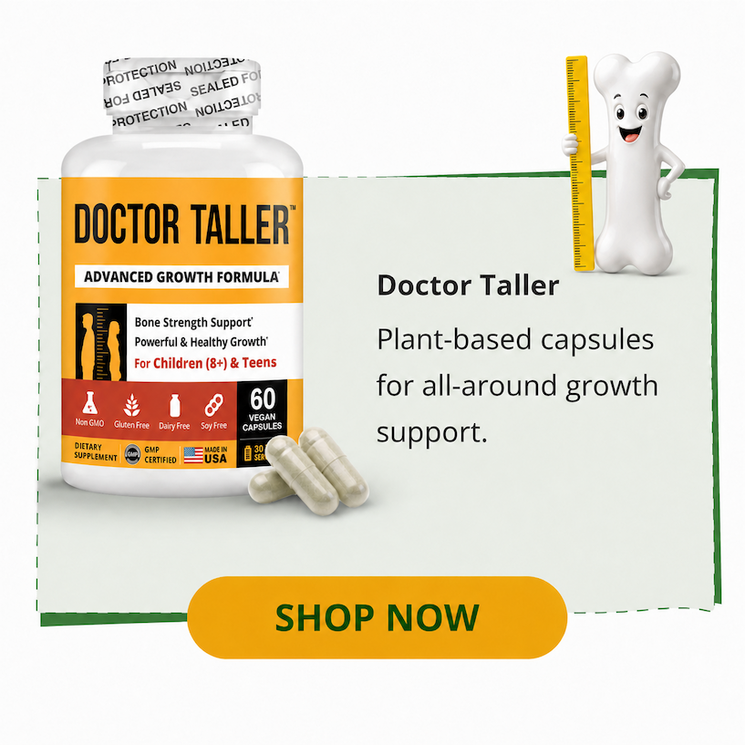 Doctor Taller Plant-based capsules for all-around growth support.