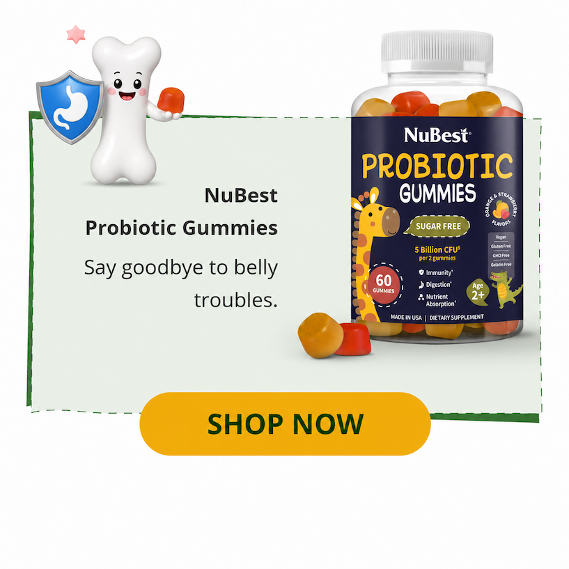 NuBest Probiotic Gummies: Say goodbye to belly troubles.