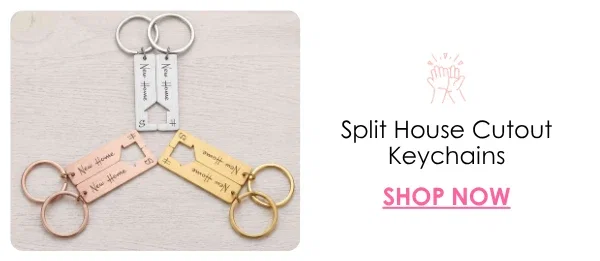Split House Cutout Keychains