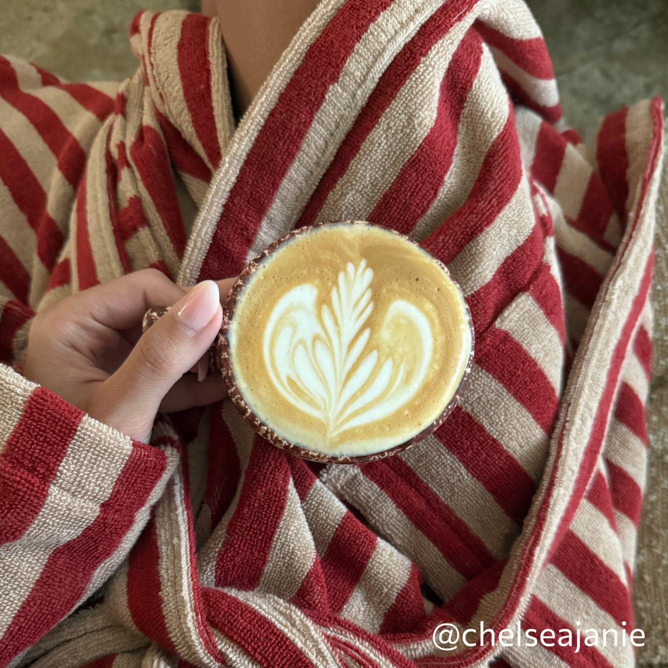 Sandstone Red Pembroke Stripe Cotton Robe