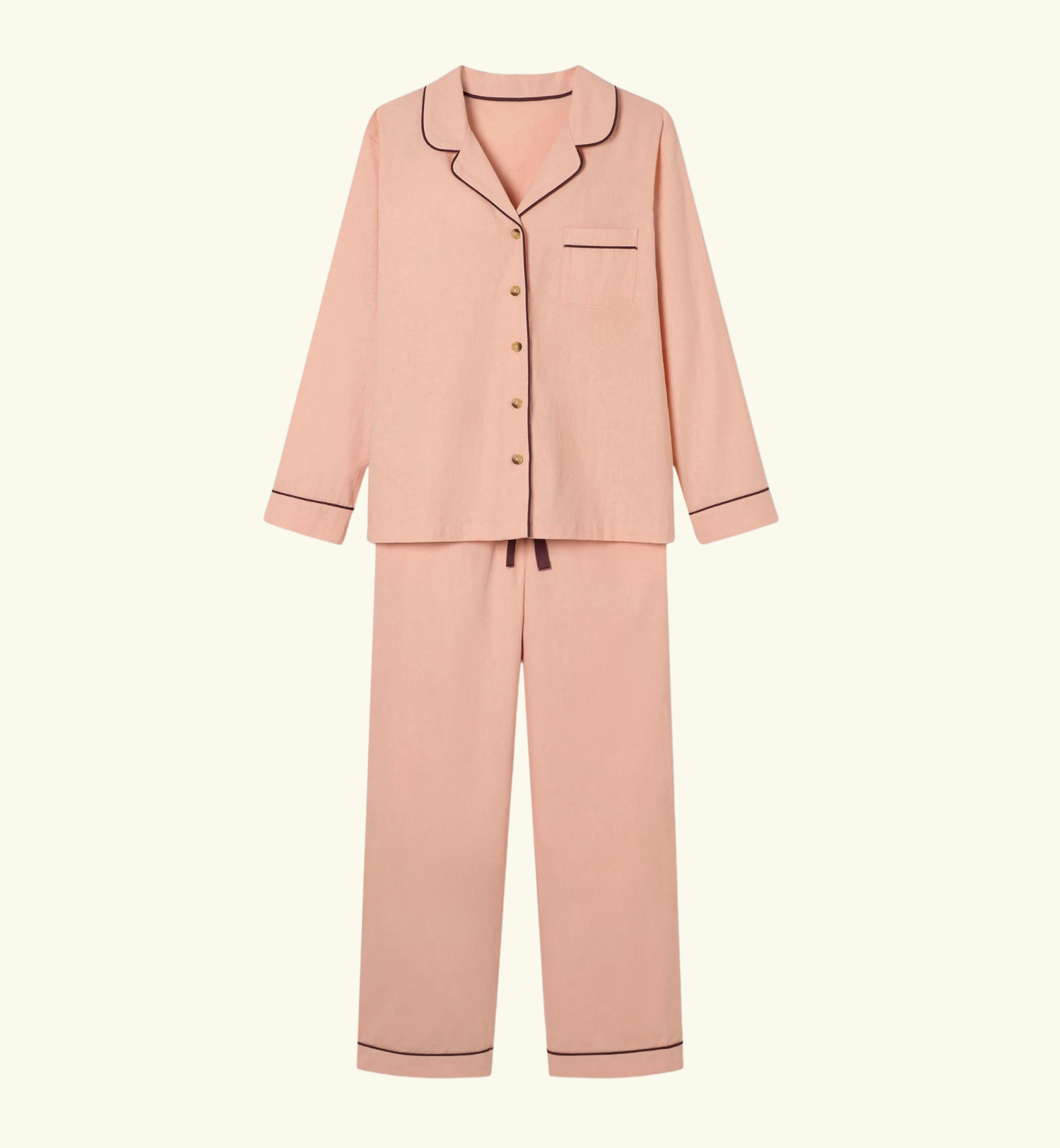 Rose Linen Blend Pyjama Trouser Set
