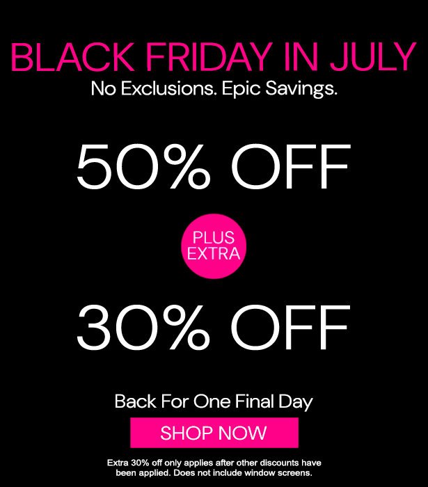 Last chance for 50% + EXTRA 30% on everything. No Exclusions. No Minimums. Free shipping. Ends tonight. Perfect Fit Guarantee. Free samples.