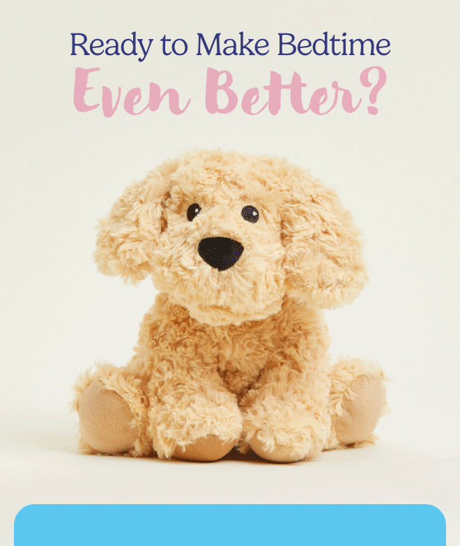 An animation cycling through Golden Dog Warmies Baby and Toddler products. Shop Now.