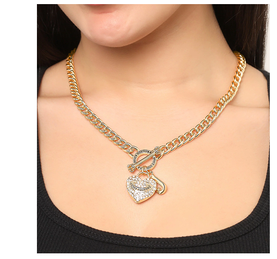 Heart and Juicy Toggle Charm Necklace